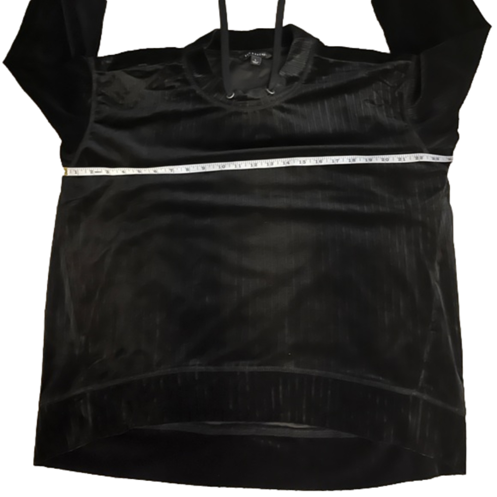 Zac & Rachel Black Ribbed Velour Long Sleeve Top - Picture 4 of 9